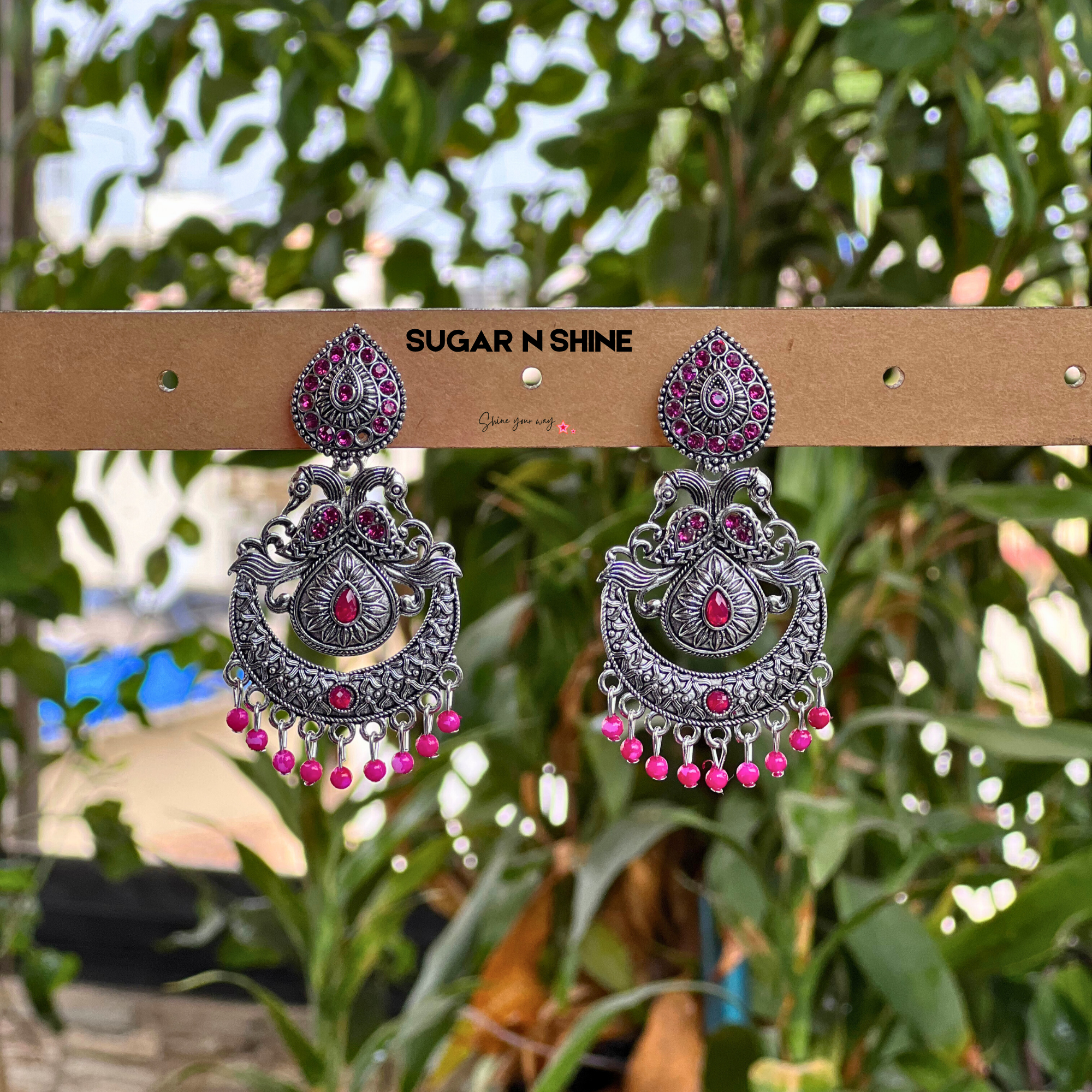 Antique Peacock Chandbali Earrings