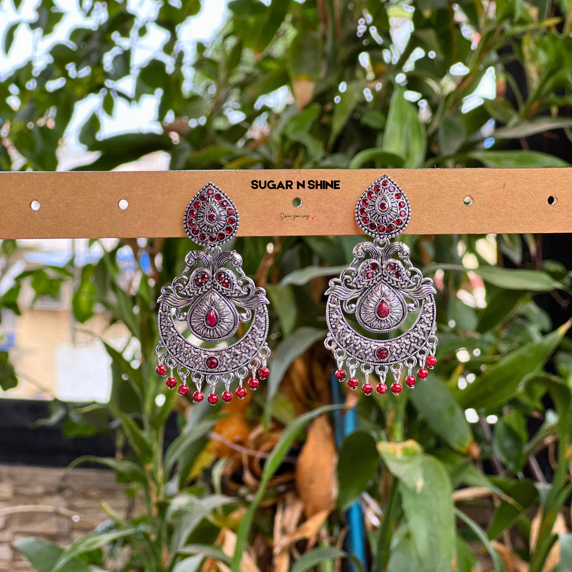 Antique Peacock Chandbali Earrings