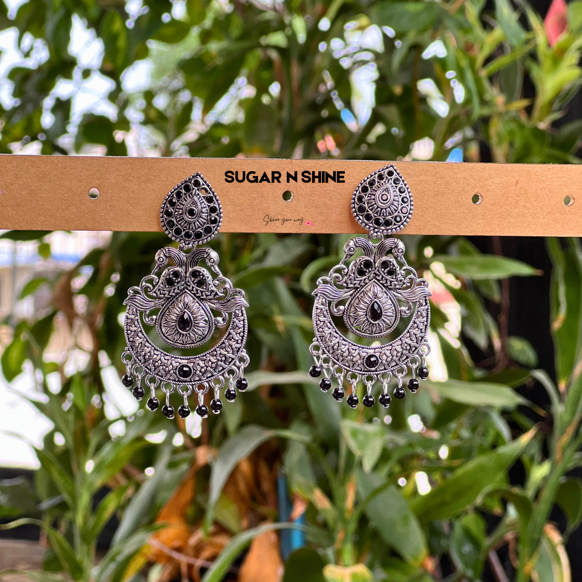 Antique Peacock Chandbali Earrings