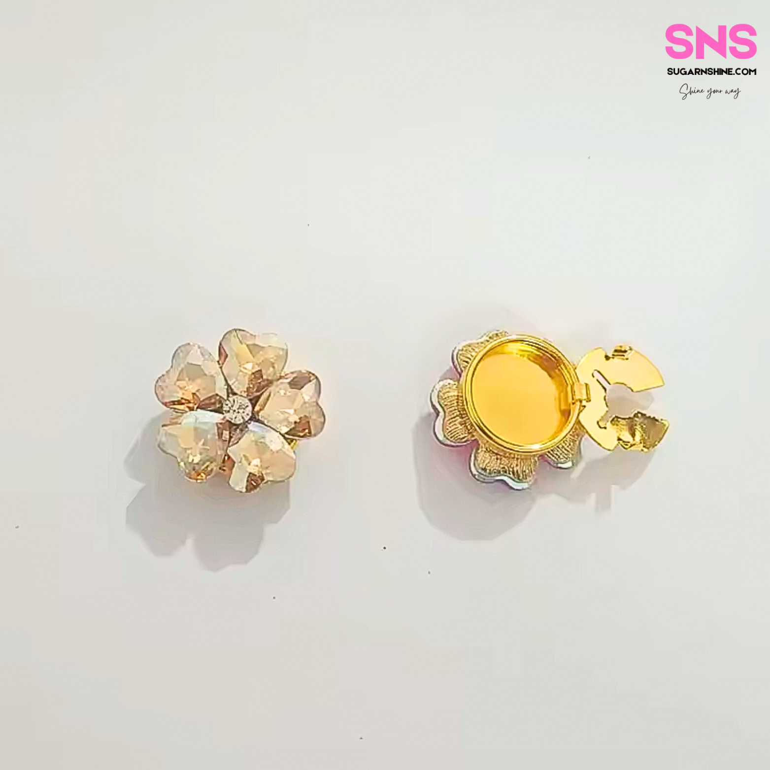 Sparkling Flower Clip-Over Detachable Buttons