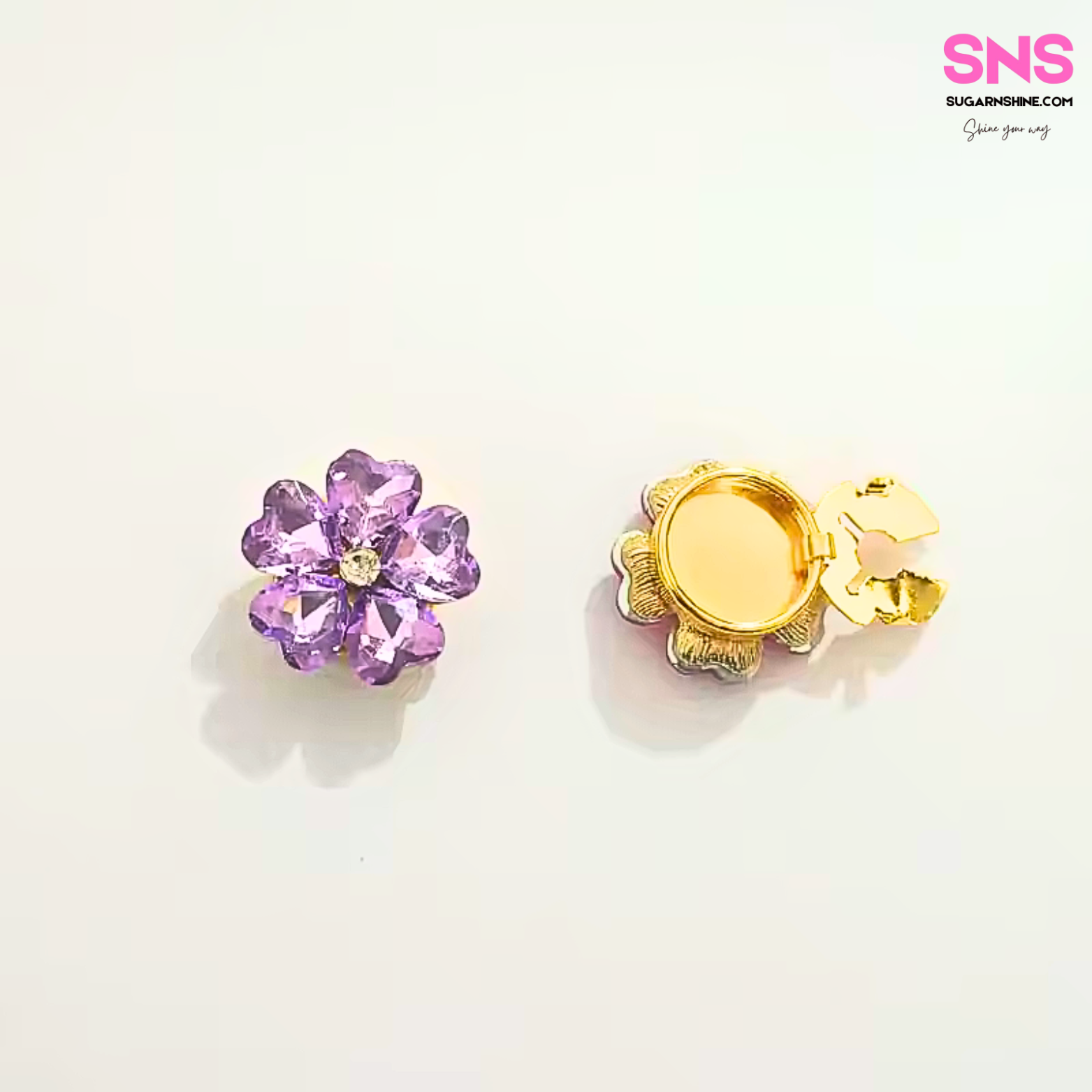Sparkling Flower Clip-Over Detachable Buttons