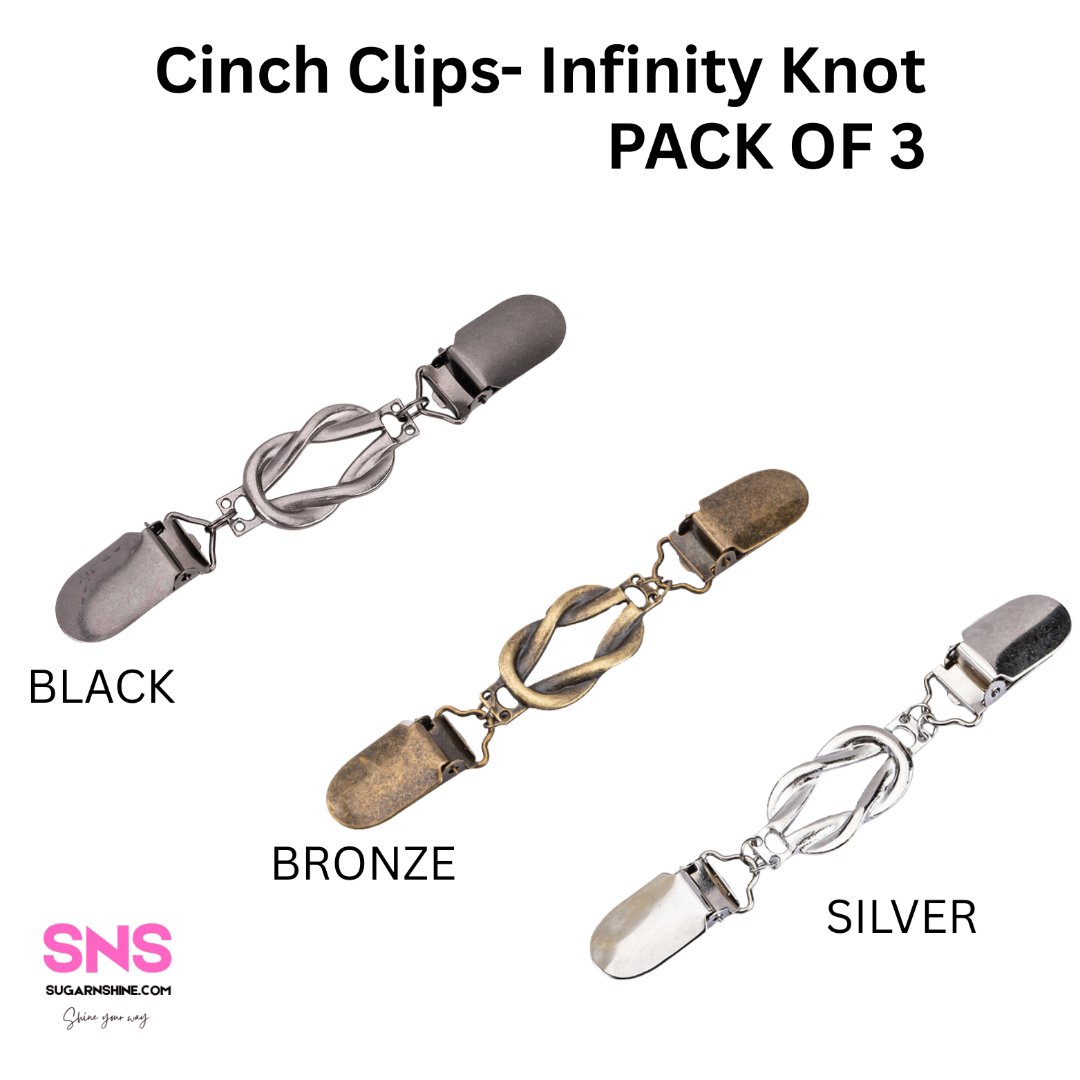 Cinch Clips- Infinity Knot (Pack of 3)