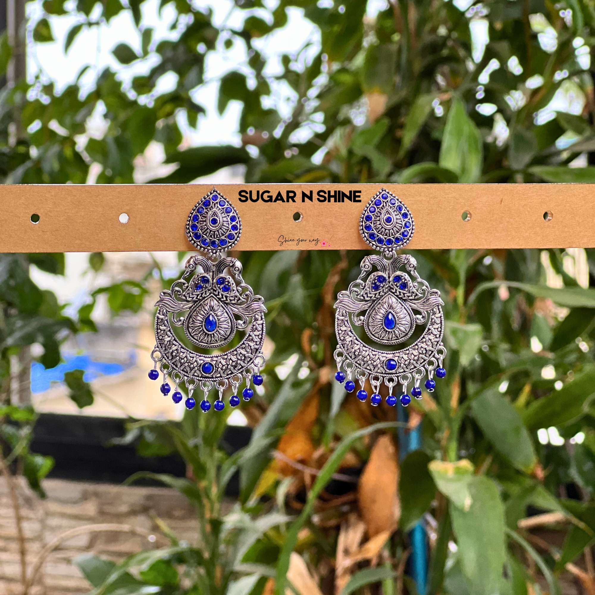 Antique Peacock Chandbali Earrings
