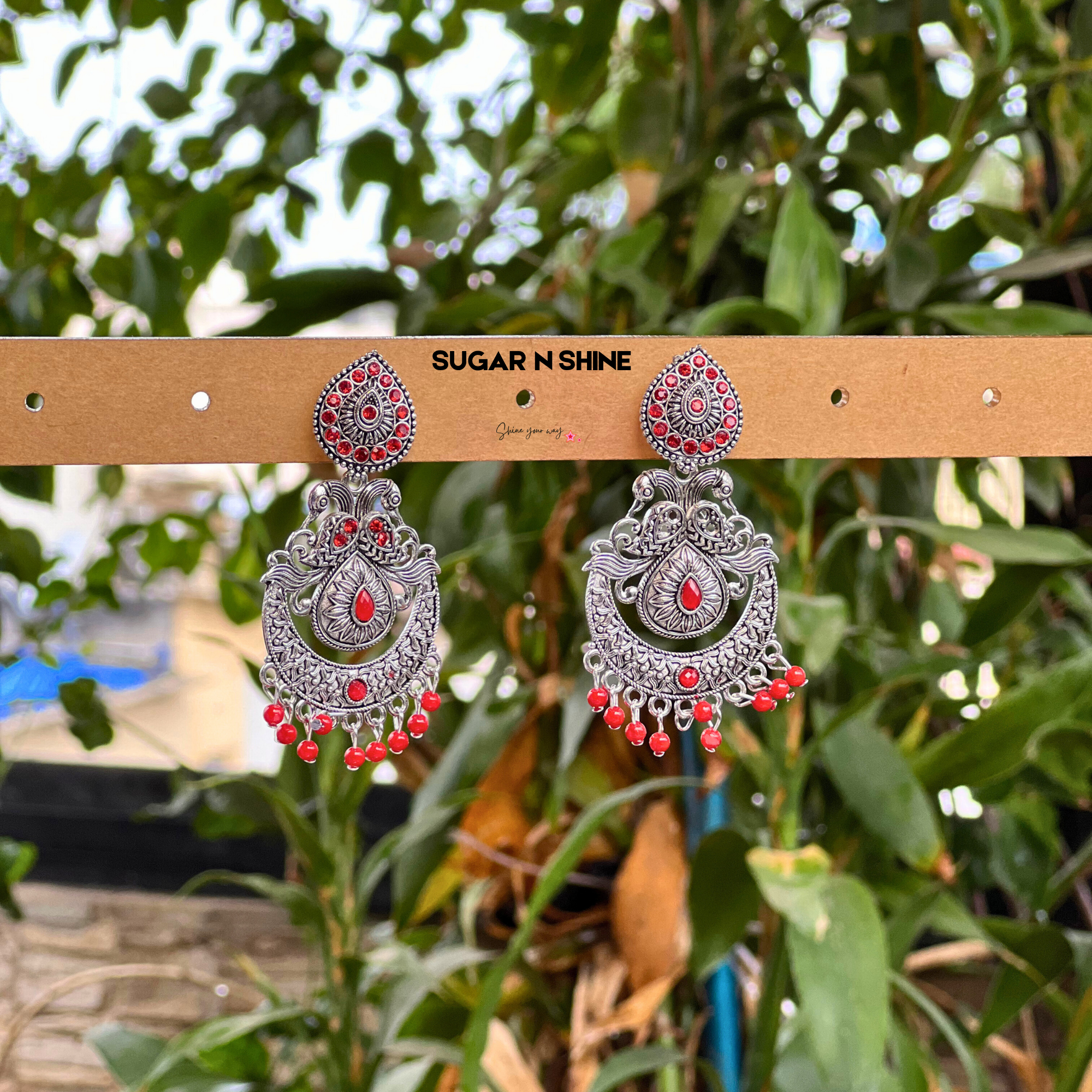 Antique Peacock Chandbali Earrings