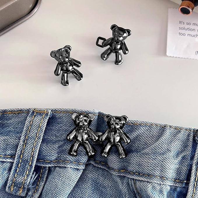 Teddy Bear Jean Waist Tightener Pins - Pack Of 4 Pairs
