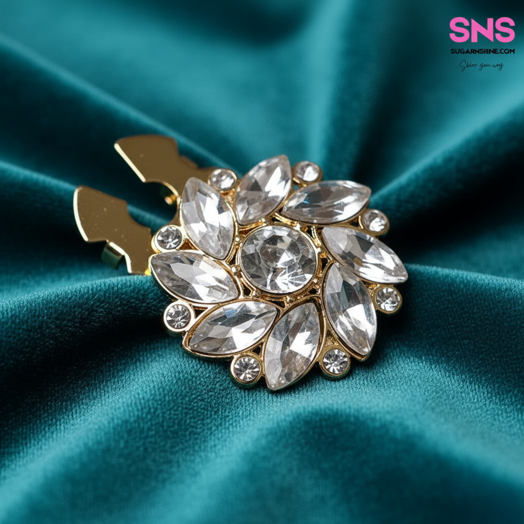 Elegant Enamel Flower Clip-Over Detachable Buttons