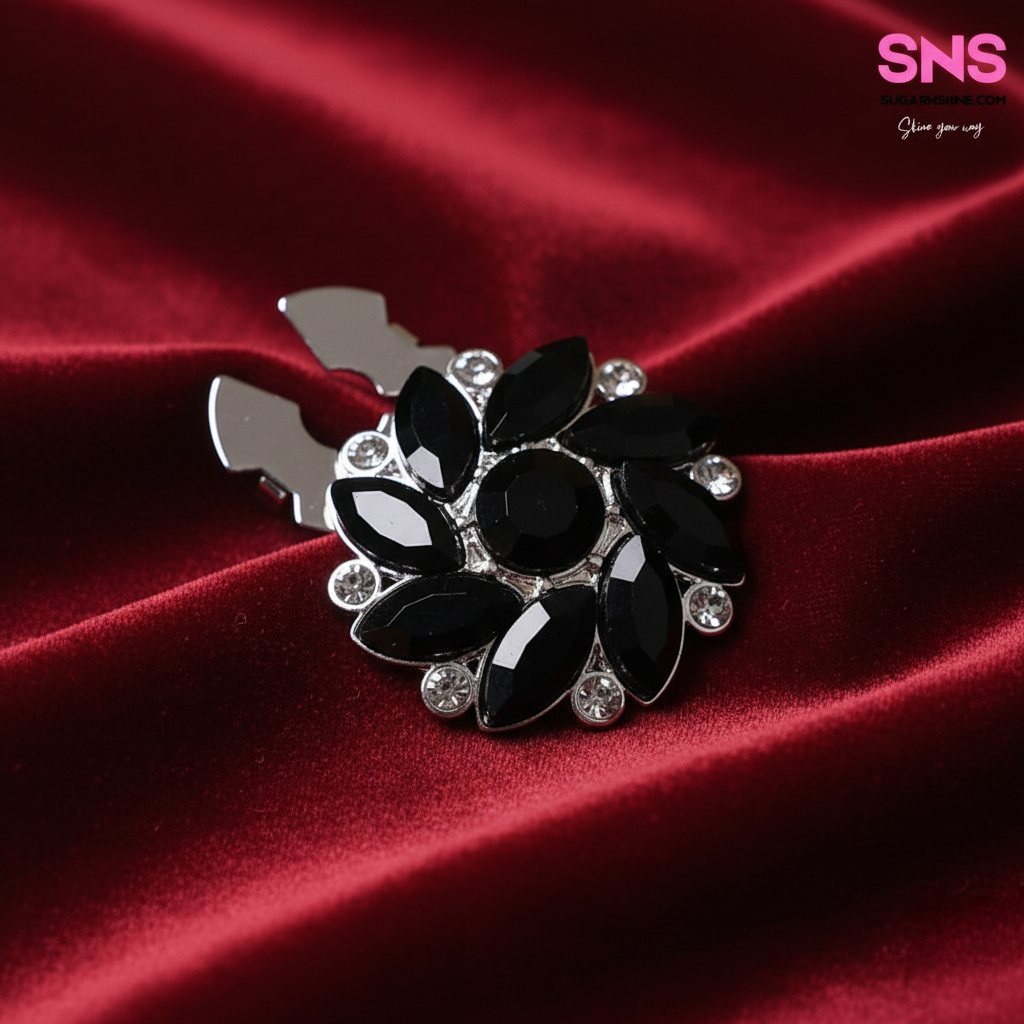 Elegant Enamel Flower Clip-Over Detachable Buttons