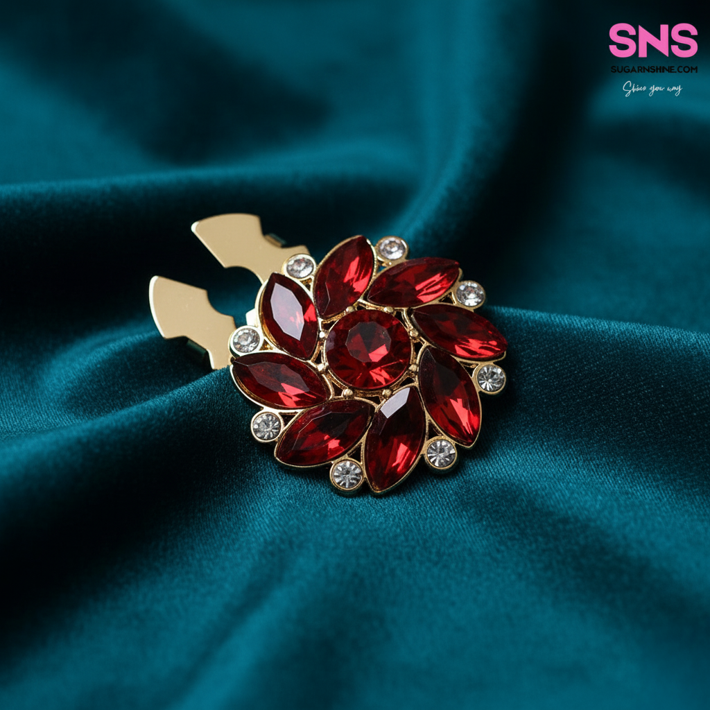 Elegant Enamel Flower Clip-Over Detachable Buttons