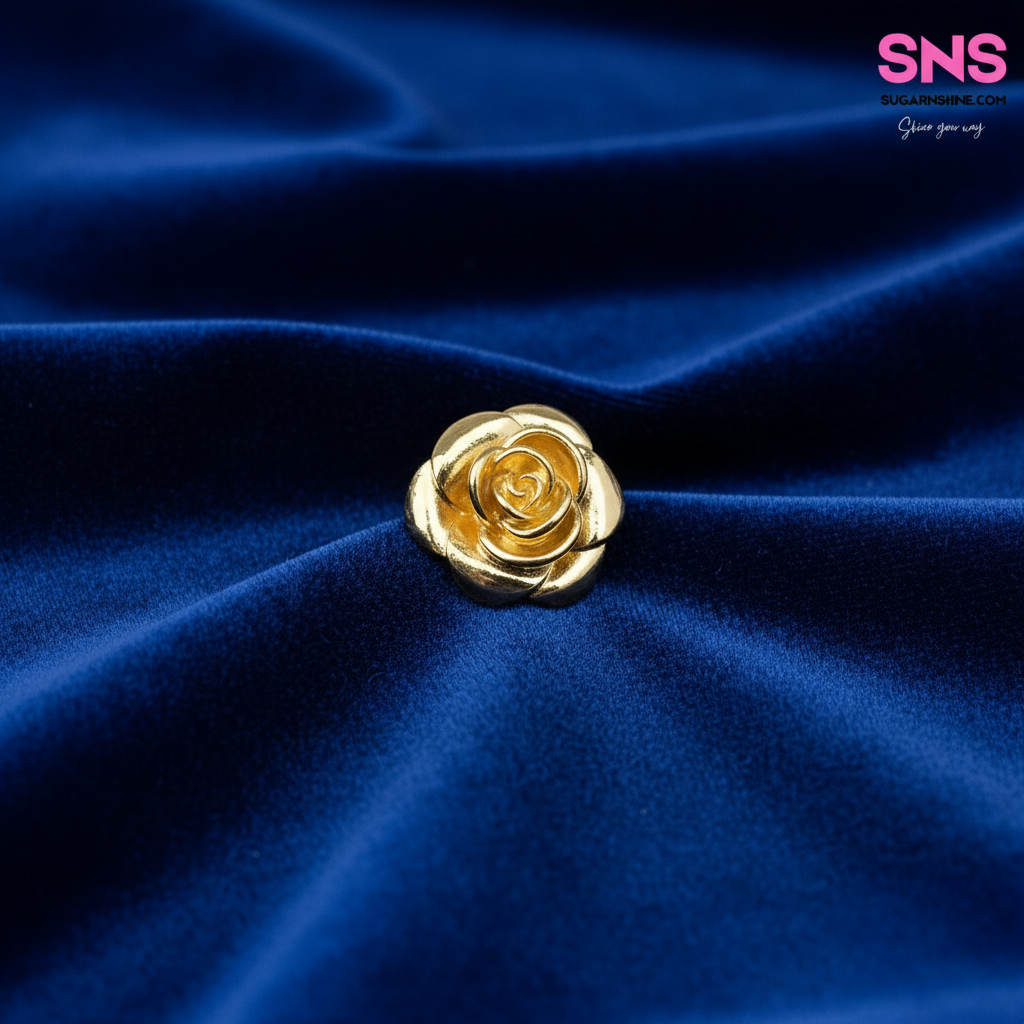 Metallic Classy Rose Edition Clip-Over Detachable Buttons