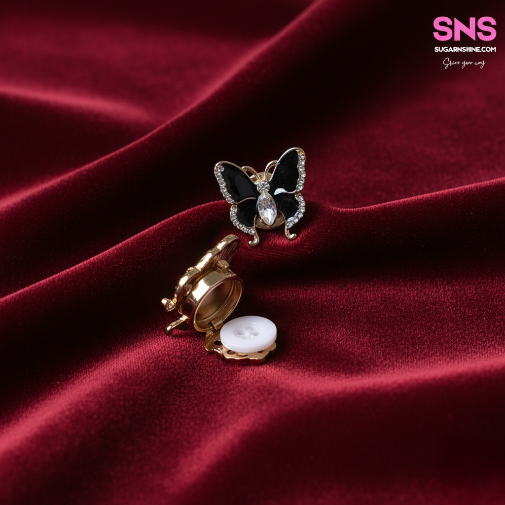 Butterfly Clip-Over Detachable Buttons