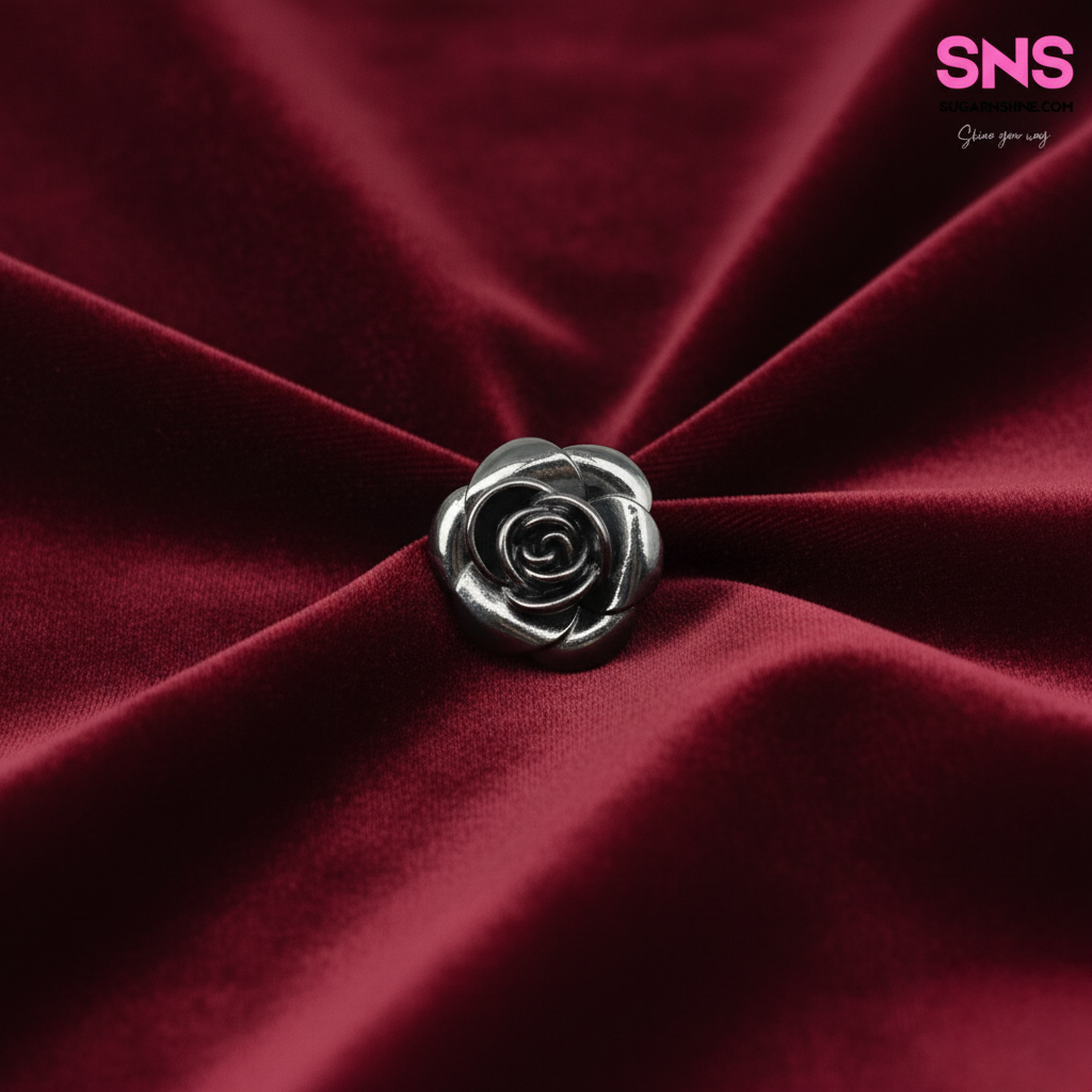 Metallic Classy Rose Edition Clip-Over Detachable Buttons