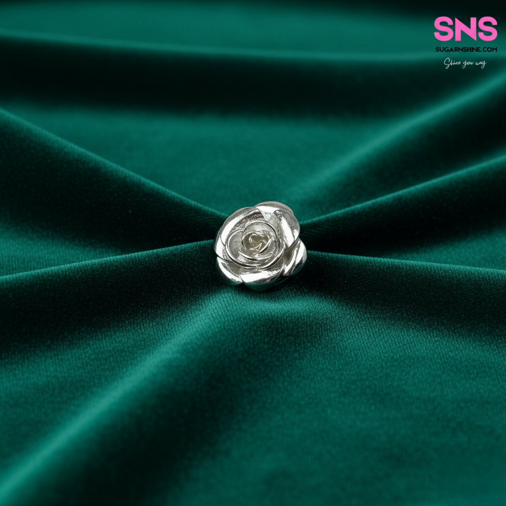 Metallic Classy Rose Edition Clip-Over Detachable Buttons