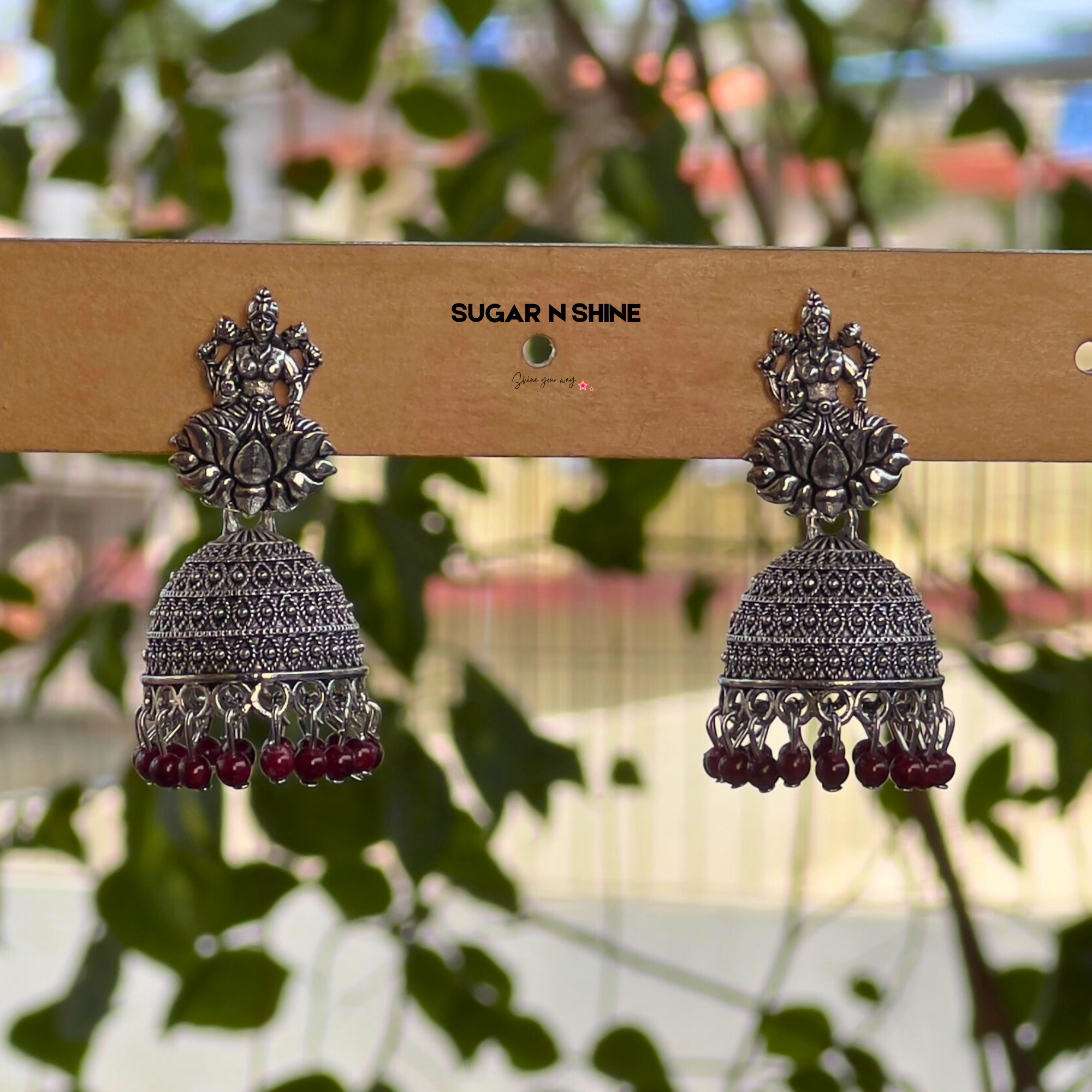 Divine Lakshmi Silver Jhumkas