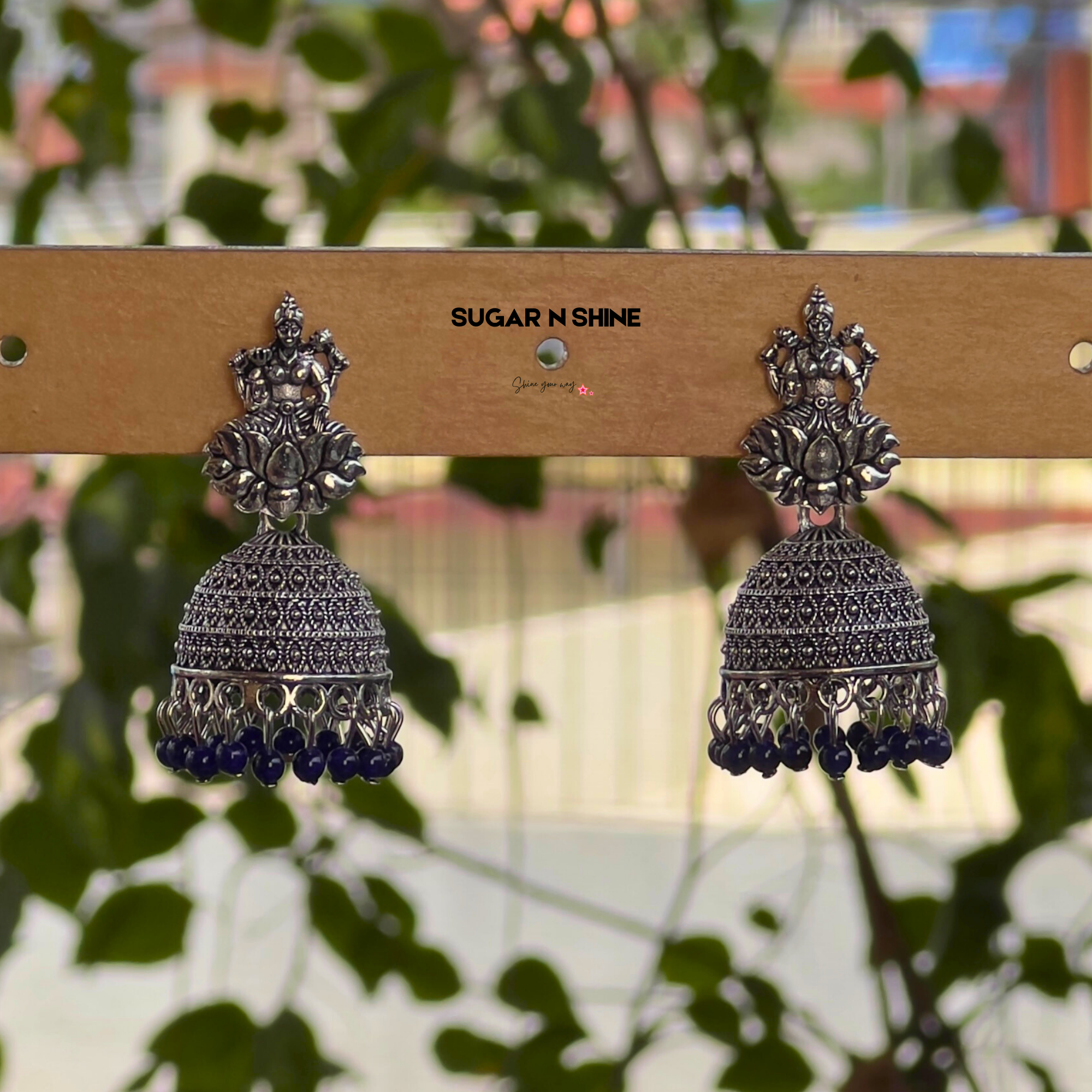 Divine Lakshmi Silver Jhumkas