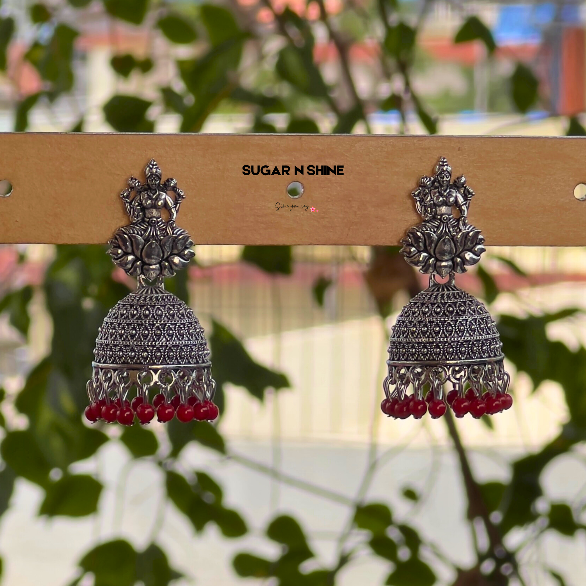 Divine Lakshmi Silver Jhumkas