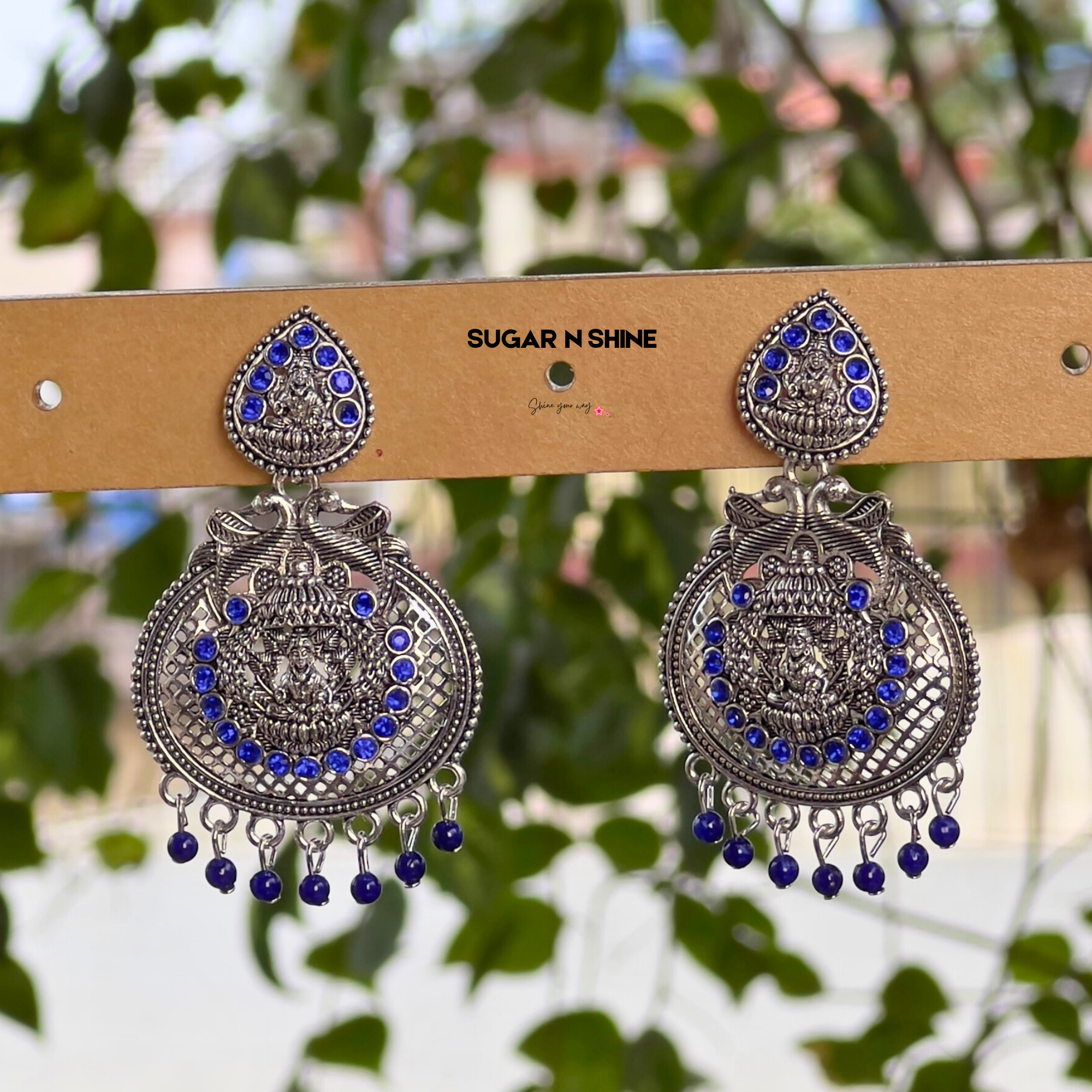 Silver Temple Chandelier Earrings