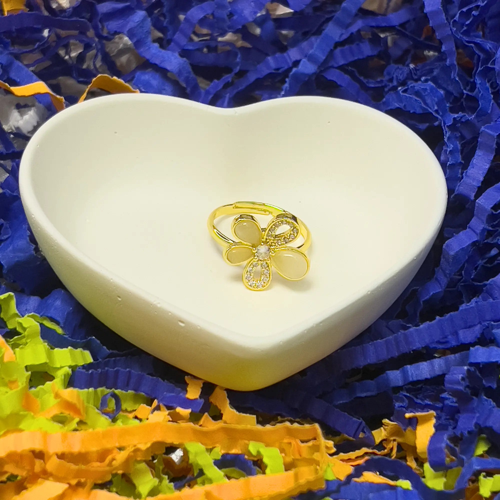 Golden Glam Butterfly Ring