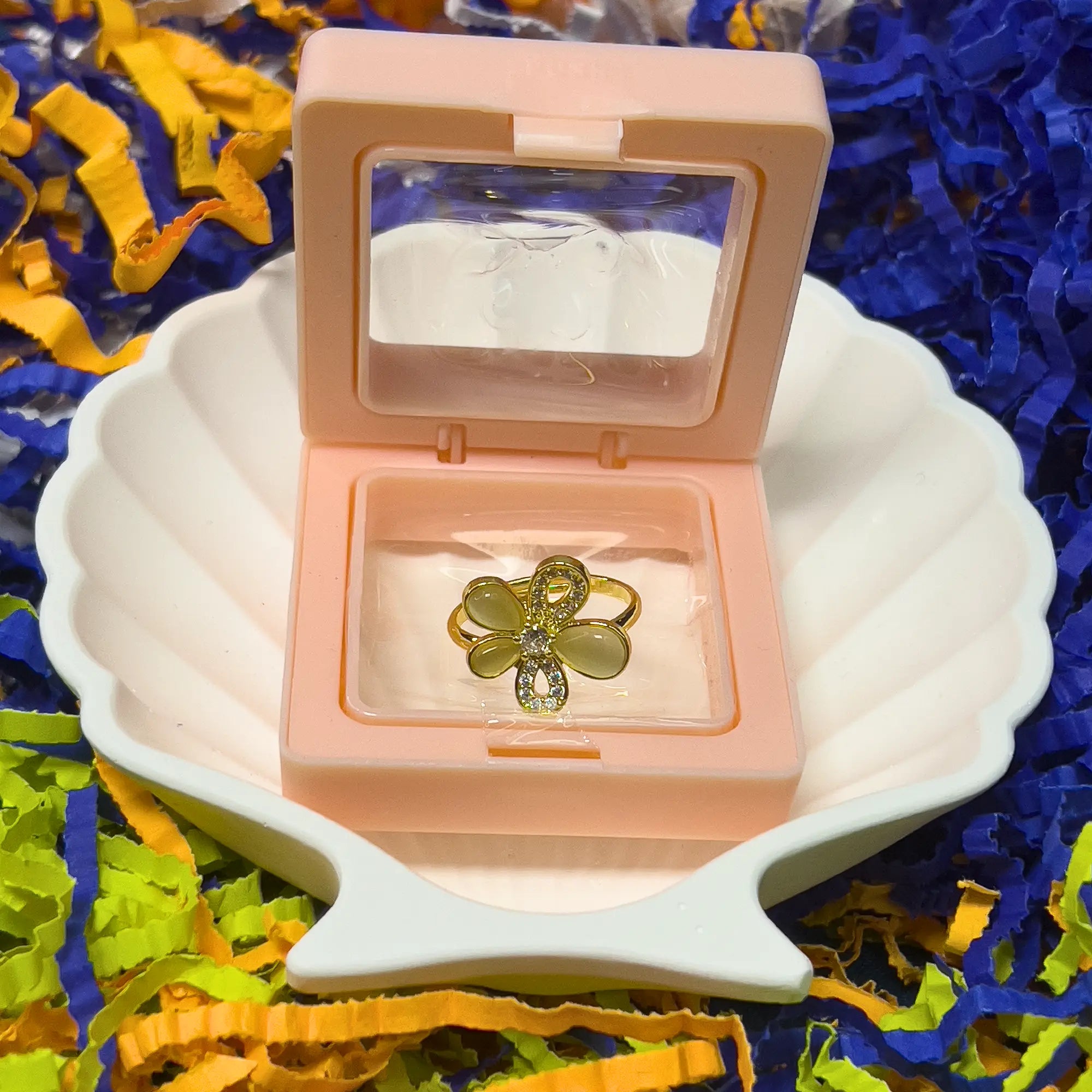 Golden Glam Butterfly Ring