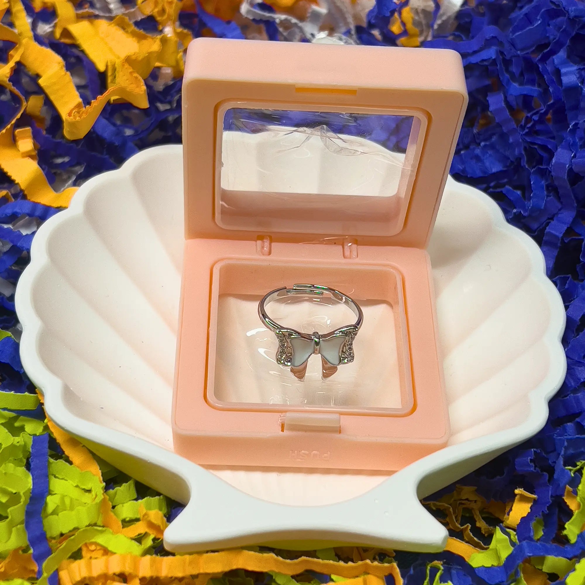 Silver Bow-Tied Butterfly Ring