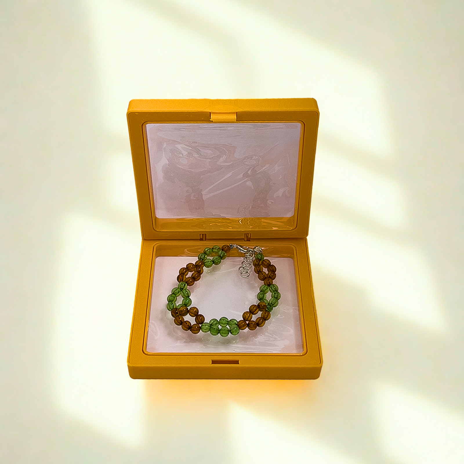 Earthy Green Glass Beaded Bracelet