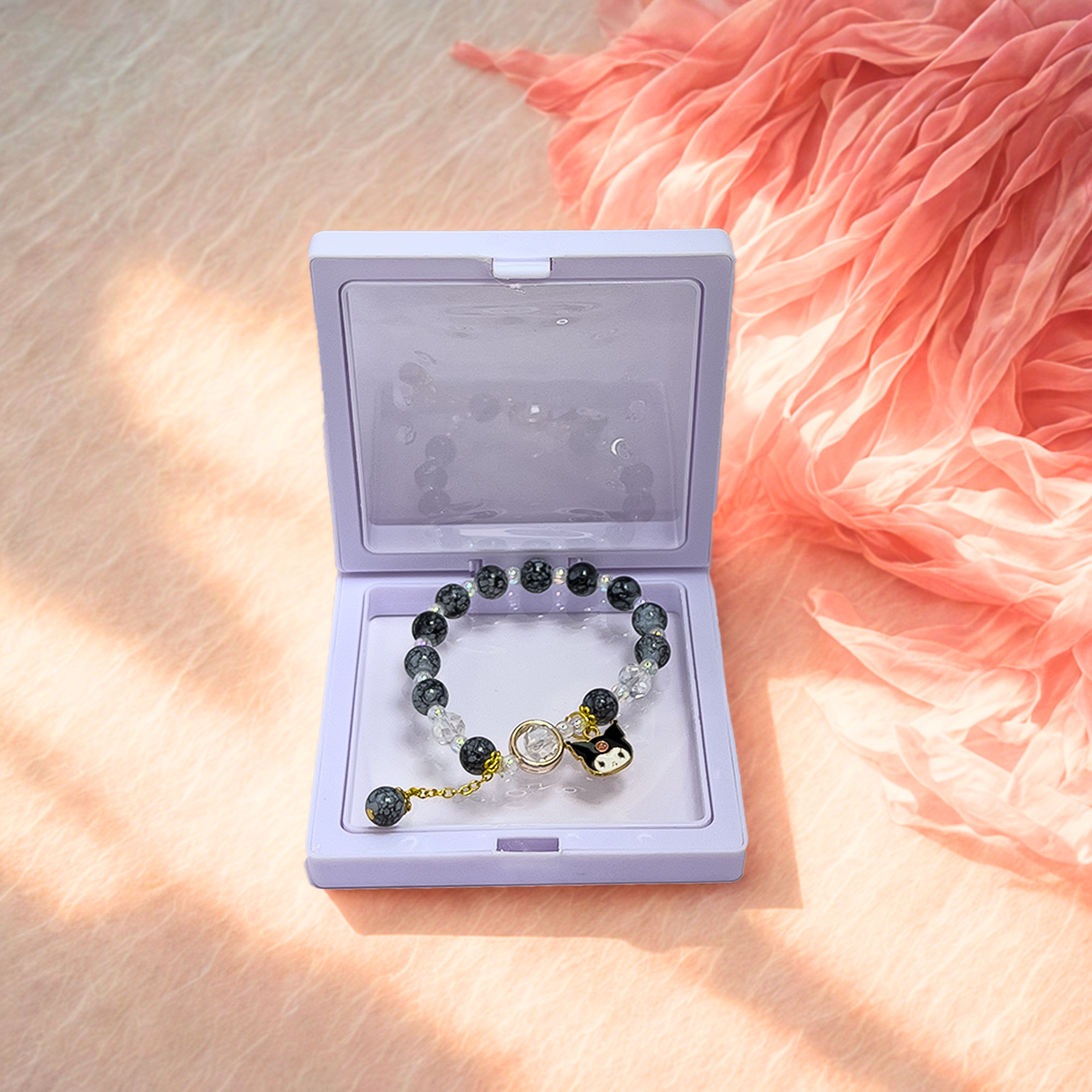 Mystic Black Crystal Charm Bracelet