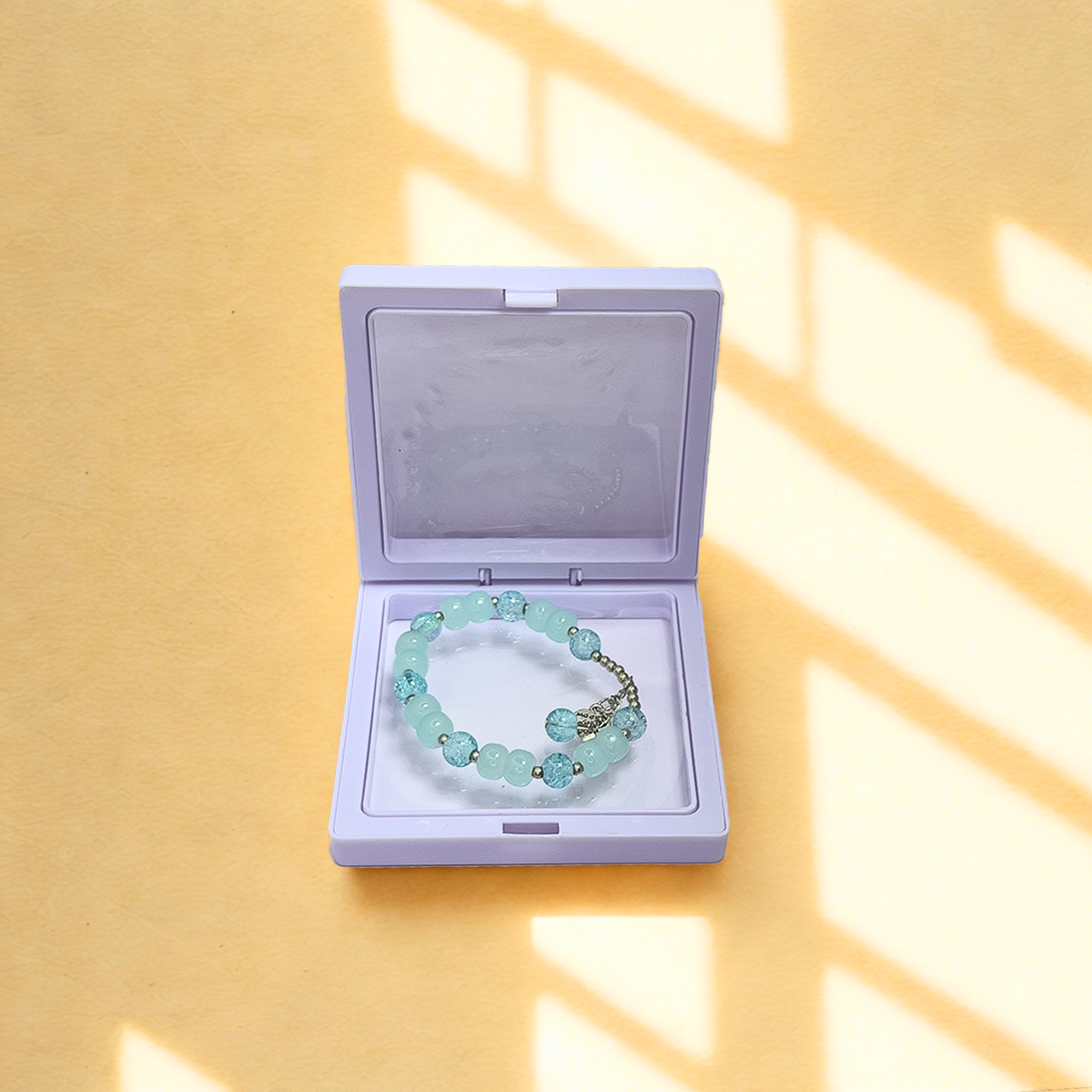 Aura Bloom Bracelet – Crystal Sky with Love Charm