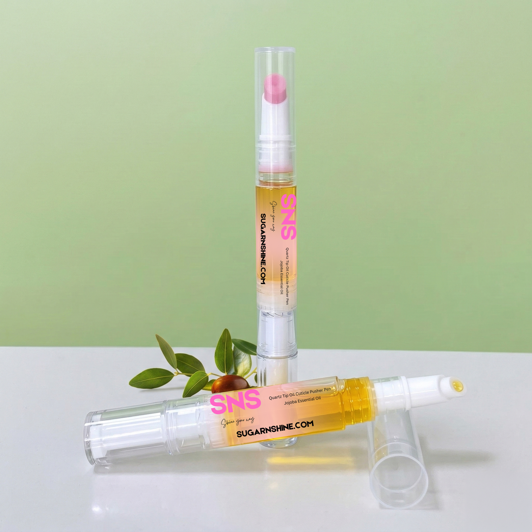Quartz Tip Oil Cuticle Pusher Pen (Pre-Filled Jojoba Essential Oil)