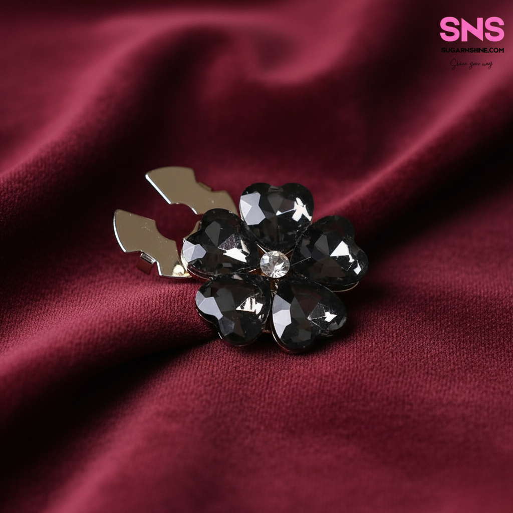 Sparkling Flower Clip-Over Detachable Buttons