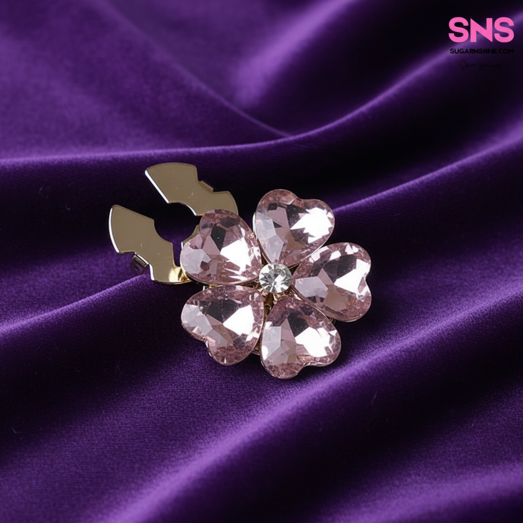Sparkling Flower Clip-Over Detachable Buttons