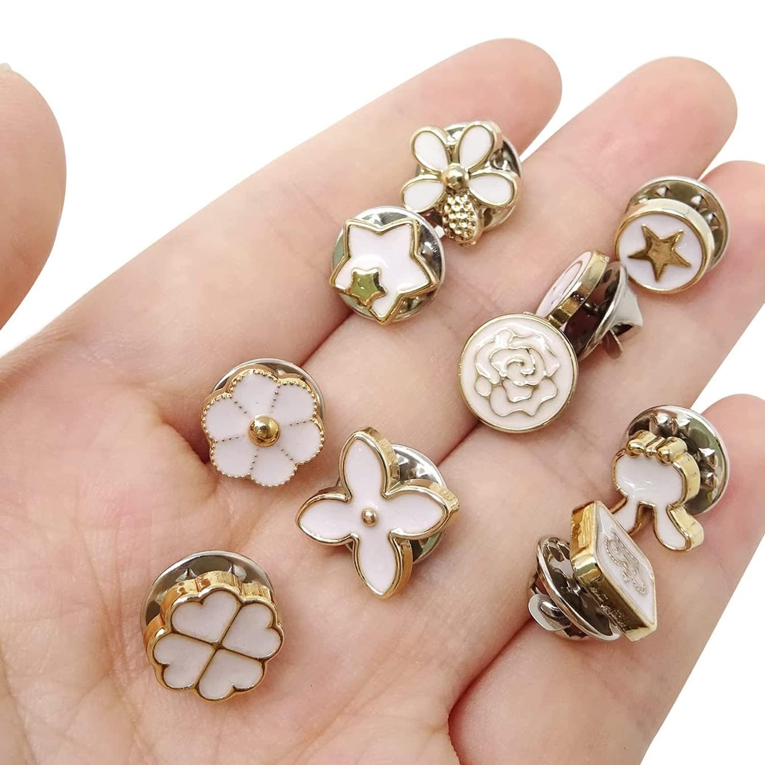 Decorative Shirt/ Jean Button Pins – Assorted Stylish Designs (Pack of 20)