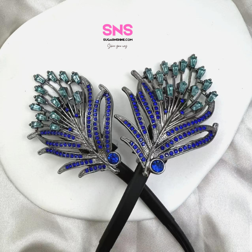 Hair Clip – Royal Sapphire Feather