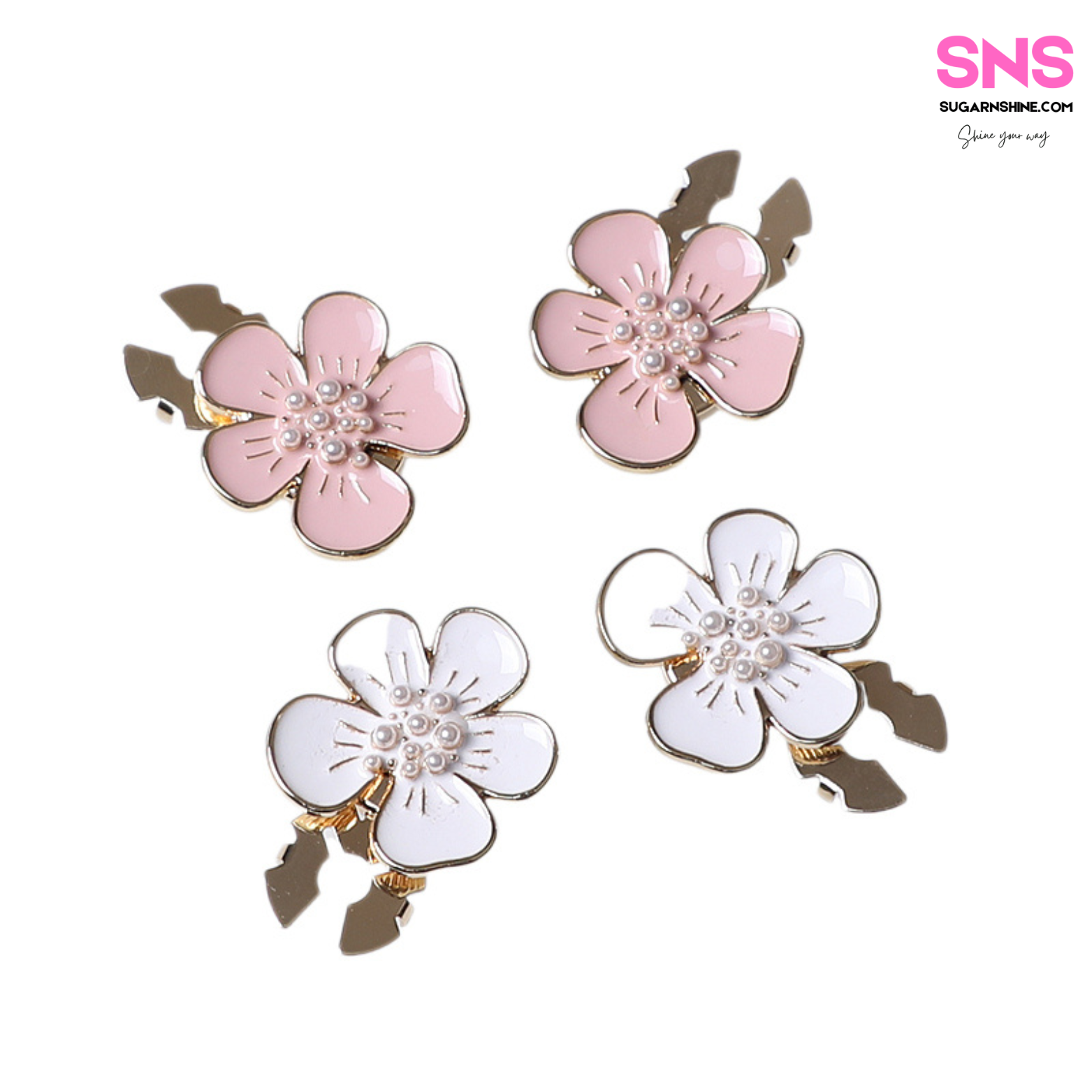 Blossom Flower Clip-Over Detachable Buttons