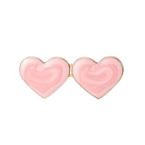 Glossy Pastel Heart Jean Waist Tightener Pins - Pack Of 4 Pairs