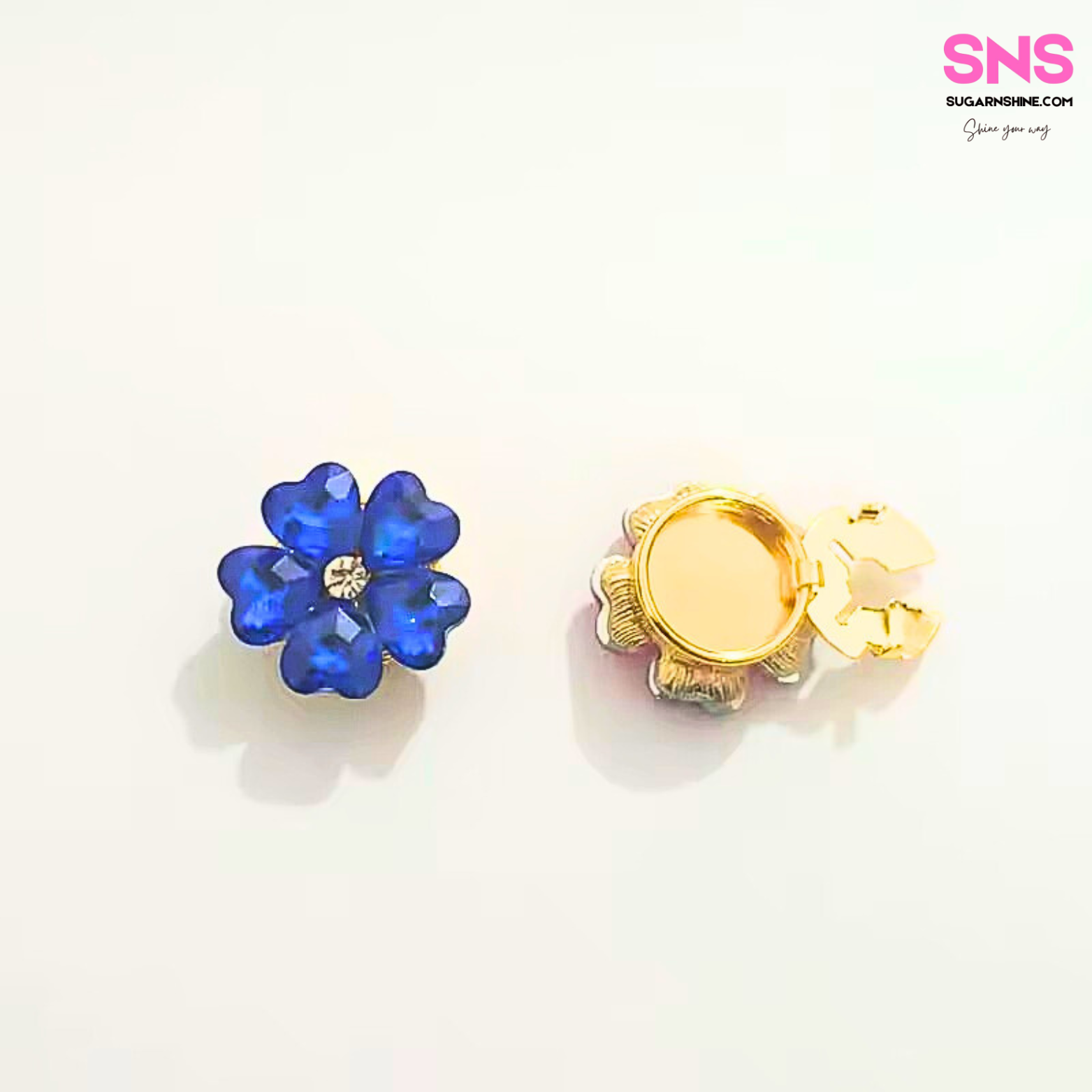 Sparkling Flower Clip-Over Detachable Buttons