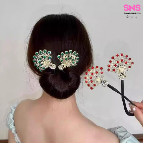 Hair Clip – Peacock Tail