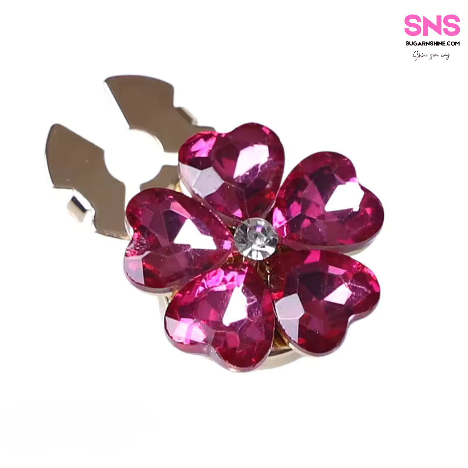 Sparkling Flower Clip-Over Detachable Buttons