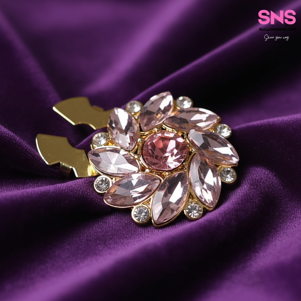 Elegant Enamel Flower Clip-Over Detachable Buttons