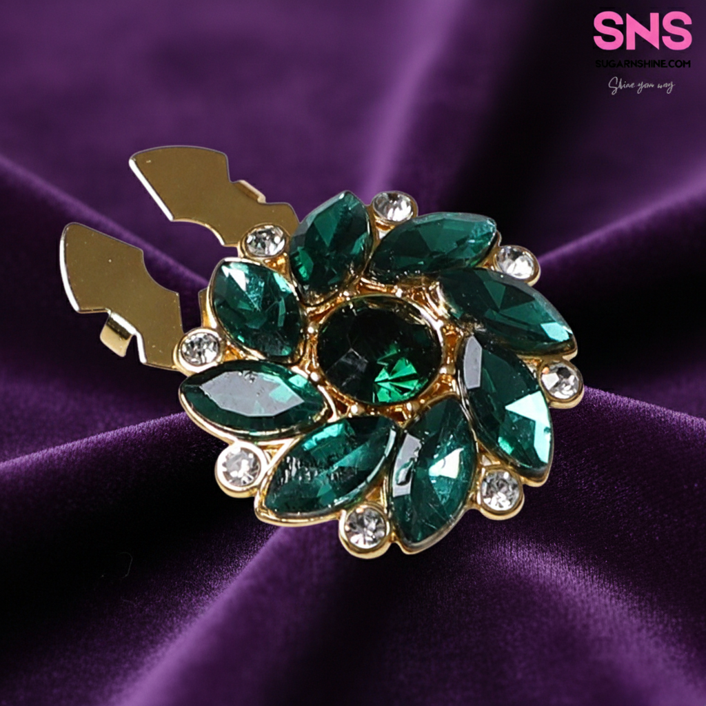 Elegant Enamel Flower Clip-Over Detachable Buttons