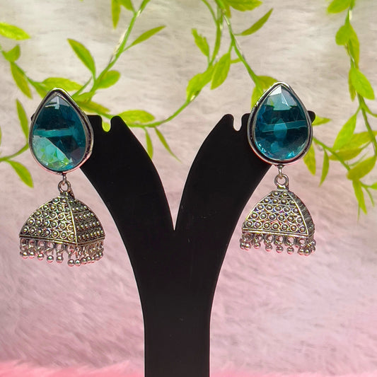 Aqua Radiance Jhumka – Ocean Teal
