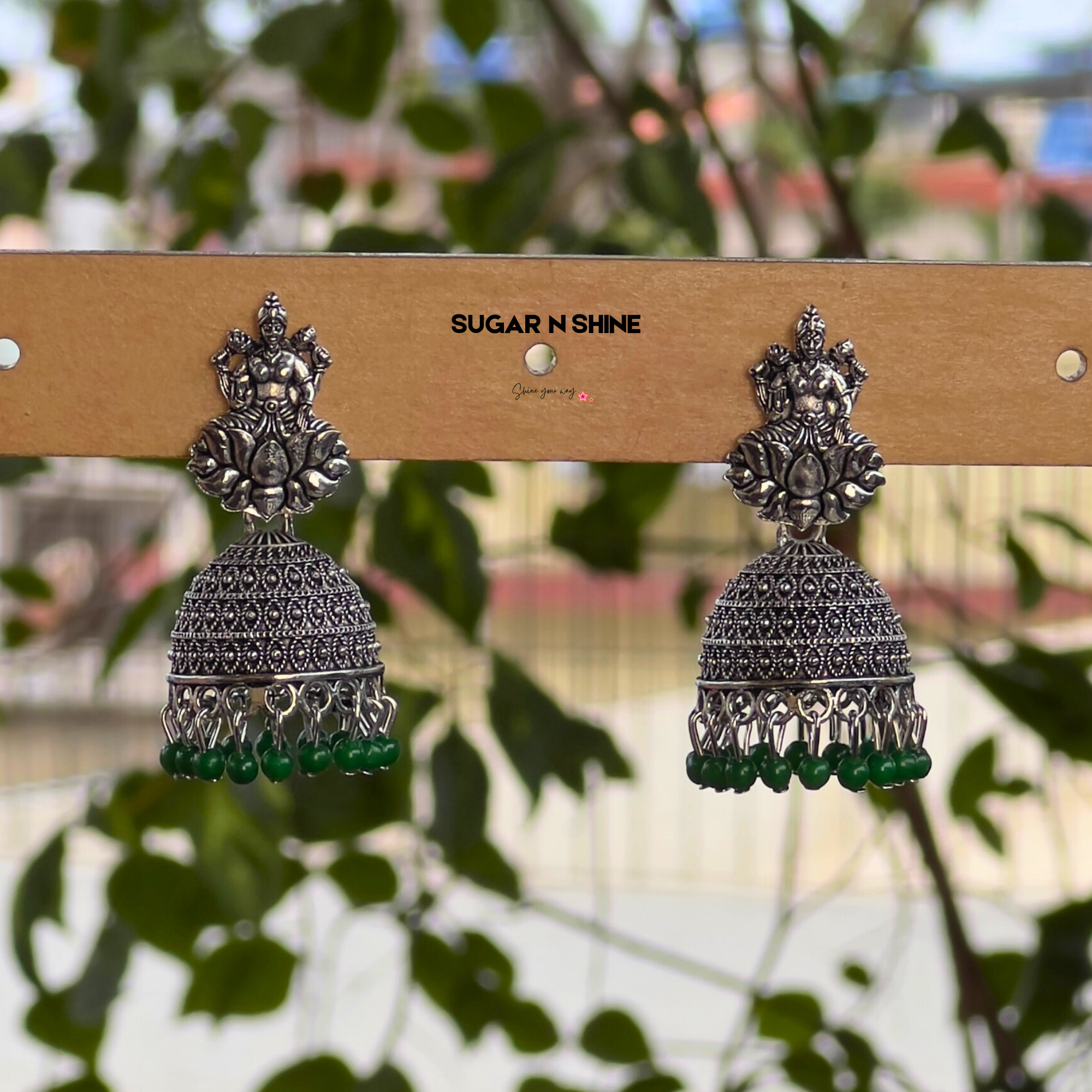 Divine Lakshmi Silver Jhumkas
