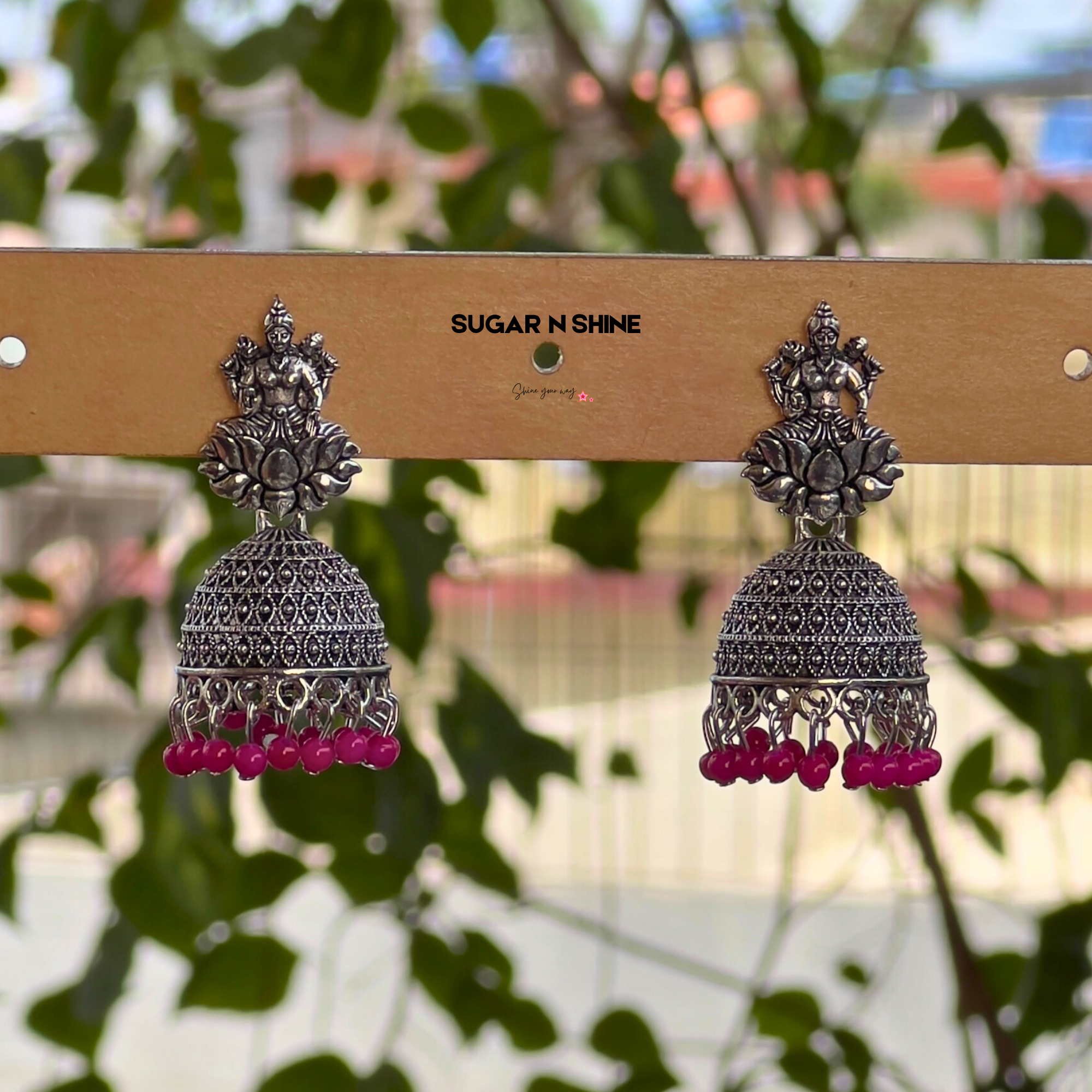 Divine Lakshmi Silver Jhumkas